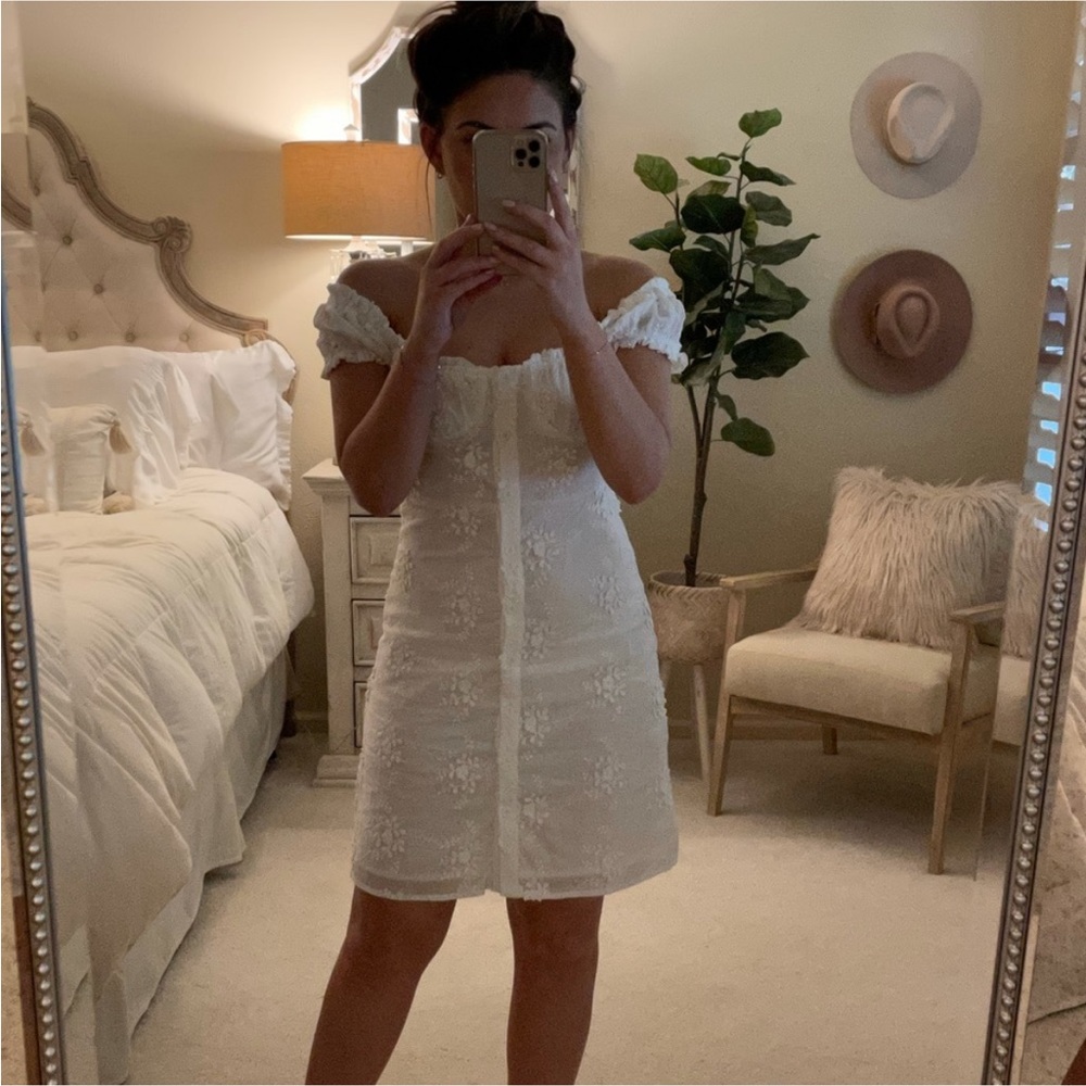 O.P.T.  White Eyelet Dress